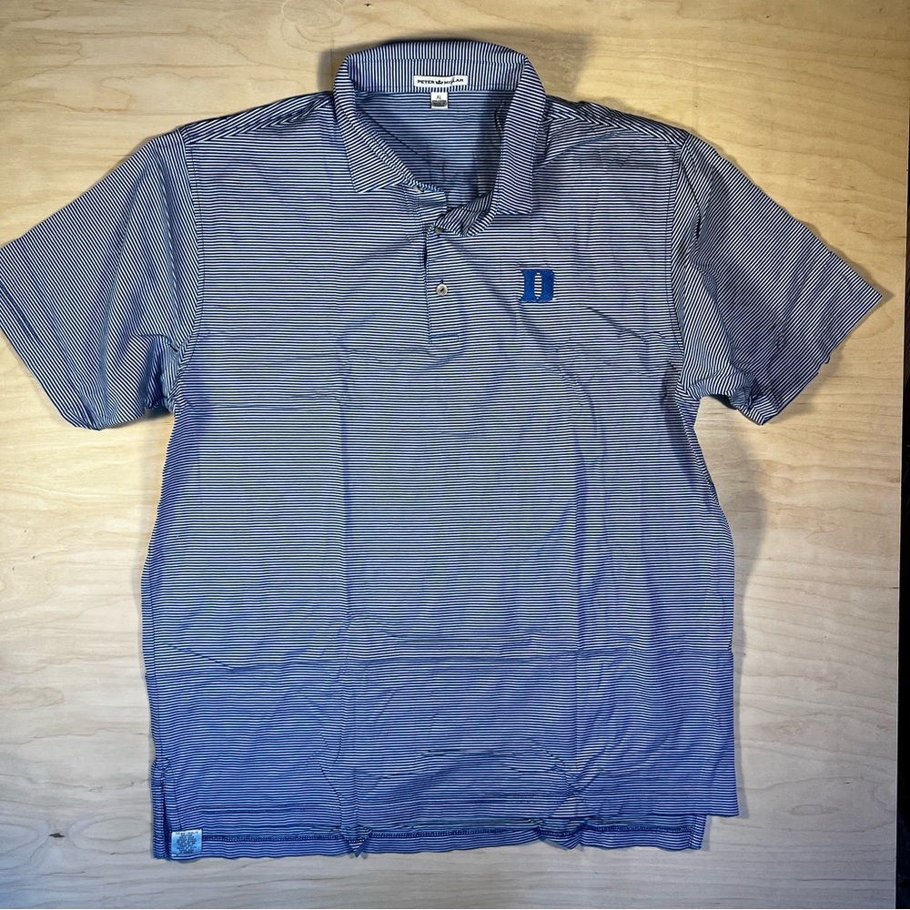 Duke University Peter Millar Polo White Blue XL